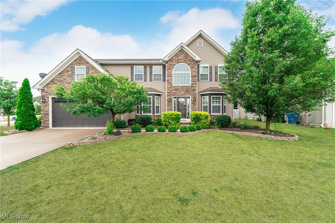 If you looking for a large home with space to roam, in one of North Ridgevilles great developments, here you go. 3000 sq ft with an open floor plan and an enormous Master Bedroom that boast a glamour bath and an additional 14 x 11 private area for TV, Coffee, or exercise equipment. First floor has Kitchen open to the family room and stone fireplace, plus dining room , living room and private office on the back of the house, away from the hustle and bustle , perfect for those working from home. Go out the sliding doors to the back deck with pergola looking over the giant privacy fenced back yard. Great large Home on a quiet street just waiting for its new owners. development boasts a Pool, Playground and party center.