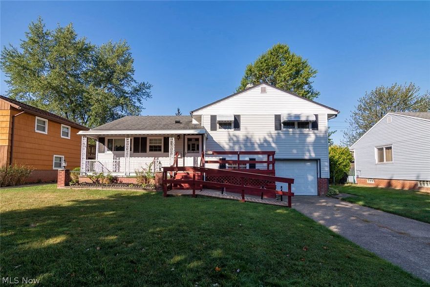 This charming Parma Heights split level is perfect for your next home or investment property! This home features a spacious living room, an eat-in kitchen, and three bedrooms. It is just waiting for your creative vision! The eat-in kitchen opens to the spacious living room. Upstairs, you will find three bedroom with good sized closets and a full bath. The lower level features a family room with patio access and a convenient laundry area. Outside, you are sure to enjoy relaxing on the front porch or the back patio, which overlooks a lovely backyard. Located off of Snow Road, this home is just minutes away from James Hanna Park and area shopping and dining destinations, very convenient to area highways. Do not miss out on the opportunity to make this charming home your own!