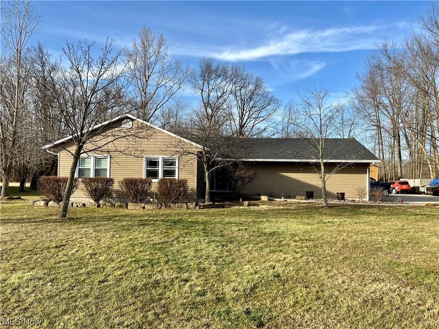 Situated on an acre lot with a country setting AND easy access to freeways, this ranch home has it ALL! Including a HUGE 45x80 outbuilding with a restroom, office & storage, electric & water (lift may stay). The ranch home greets you with a covered front porch that leads in to a foyer and opens to a large living room with sliding glass doors to a spacious 3 seasons room. Updated eat in kitchen, 3 bedrooms and 2 full baths complete the 1st floor. The full finished basement provides a family room, plenty of storage, room for a potential 4th bedroom, utility room and another full bathroom. 2 car attached garage & fenced in back yard complete the home! Tons of upgrades including 200 amp electric, 2 sump pumps, and in the last few years newer roof, siding, windows & septic! You couldn’t ask for more! Call today!!