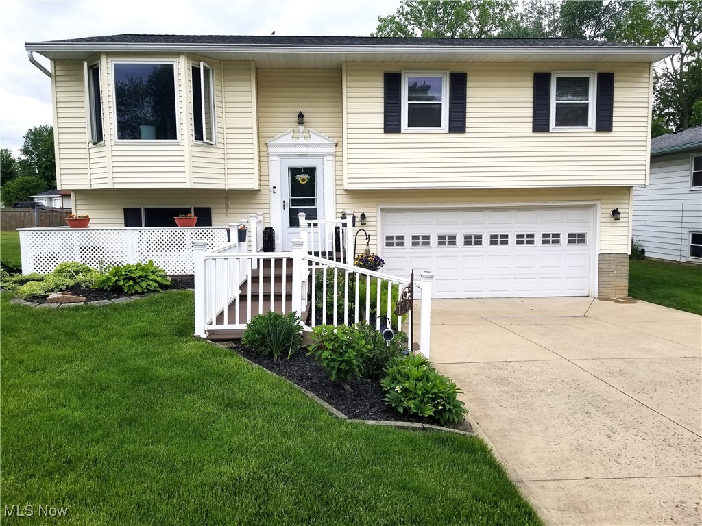 Located in a neighborhood few even know exists. Quiet streets, low traffic, very close to shopping and highways, conveniently located between Elyria and Lorain. This amazing bi-level has been remodeled throughout with a multi=level front deck off the driveway and a two car attached built in garage. The home has been remodeled with all new resilient vinyl flooring throughout, a new kitchen remodel with new counter tops, sink, and faucet, includes all major appliances. Both bathrooms have been updated with new flooring, counter tops, and fixtures. A large lower level family room is easily divided to serve many functions including home office, game room, tv or whatever your lifestyle requires. The home has a wonderful park like fenced in rear yard includes multiple level decks, a patio, a fire pit patio and a large storage outbuilding. The roof was replaced in 2022 and the water heater was replaced in 2023. This is one home you should not pass up located less than 10 minutes from the Avon Lake / Avon area convenient off of Rt 2 / I-80/90, Rt 57 area.