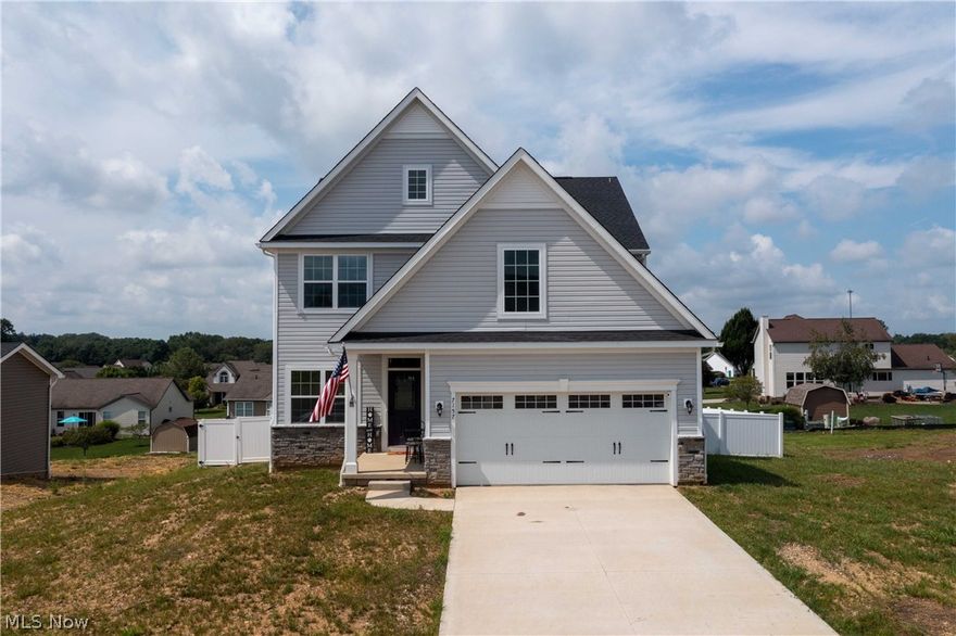 The property doesn't show in GPS; please follow this direction: Boettler St NE, right onto Saratoga Hills DR NE, left onto Forestview St NE, right onto Pinetree Ave NE, and Stonegate Cir NE. This fantastic home is located in Prestigious Saratoga Hills! Plain Township community with pool, clubhouse, exercise room, and playground. Open concept living meets functionality, creating a convenient entertaining space for your friends and family.  This beautiful newly built home (2021) features an eat-in kitchen with a large center island with Quartz countertop, appliances included, a pantry, and a dinette area with sliders to the paver patio &  fenced-in backyard. The great room is spacious and bright. There is a convenient half bath, an extra space for a mudroom as you enter from the garage to the home, and an office/study space off the foyer that completes the main floor. The upstairs offers a full bath, a laundry room, and four bedrooms, including the masters. The master bedroom has double