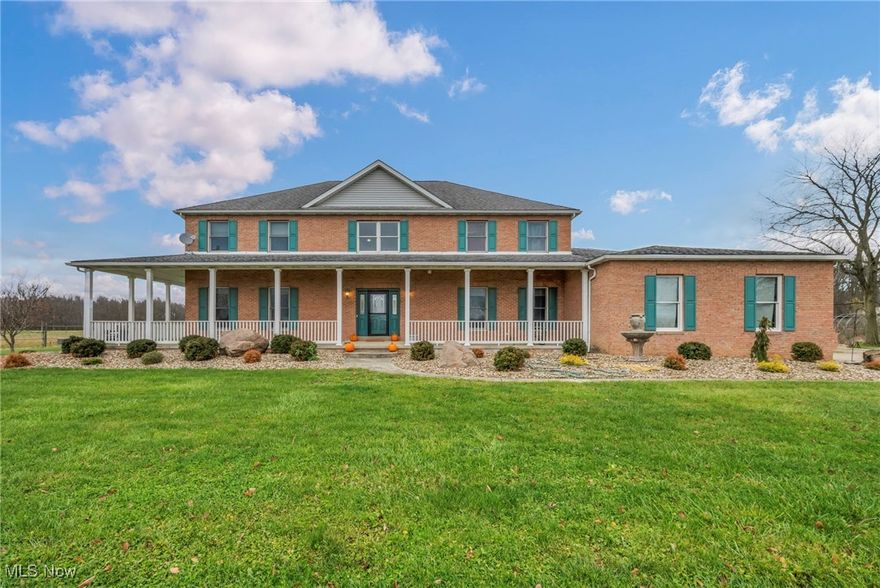 Welcome to this 4 bedroom, 3.5 bath custom-built home w/ premier equestrian facilities in Columbia Station! Set on 10 acres of flat, usable land & fenced pastures, this property is designed to support both personal enjoyment & professional equestrian operation. The residence showcases a covered front porch, 3 car attached garage, & a rear patio w/ fenced yard overlooking the  grounds. Inside, the open-concept layout is ideal for today’s lifestyle, highlighted by vaulted ceilings & a beautifully designed kitchen featuring granite counters, a sprawling center island, built-in appliances & walk-in pantry. The 1st floor primary suite provides a stunning custom bath & double walk-in closets.  The main level also includes a versatile laundry room, a spacious mudroom, & the convenience of a whole-house central vacuum system. Upstairs are 3 more bedrooms, including a jack-and-jill bath & a private en-suite, along w/ a flexible bonus room. A walk-out basement adds even more possibilities! The equestrian facilities are purpose built for both professional functionality & everyday use. Horse Barn 1 features 12 stalls w/ concrete aisles, rubber mats, automatic Nelson waterers, multiple tack rooms, & a lean-to addition ideal for equipment & hay storage, plus a fly spray system for added comfort. Horse Barn 2 expands the operation w/ 16 stalls, 2 concrete aisles, lean-to space, a heated utility room, overhead hay loft, wash stall w/ hot/cold water, 3 tack rooms, feed room, & a half bath. The 65' x 140' indoor arena offers insulated metal ceilings, natural gas tube heaters, sand footing, wood side walls, full lighting, & a heated viewing room. The 80' x 200' outdoor arena includes sand footing, perimeter fencing, a watering system, & night lighting, making the facility turnkey for year-round riding & training. Just minutes from SouthPark Mall, highway access, & Metroparks! This exceptional property allows you to embrace the equestrian lifestyle w/ modern comfort & convenience.
