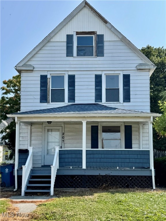 Solid investment potential at 207 Georgia Ave in Lorain! This 3-bedroom, 1-bath colonial offers strong rental appeal with its prime location just minutes from Black River Landing and Lakeview Park. Features include a front porch, spacious living and dining areas with hardwood floors, and three upstairs bedrooms. The full, unfinished basement provides additional storage. With steady rental demand in the area and proximity to local amenities, this property is ideal for portfolio expansion and buy-and-hold.