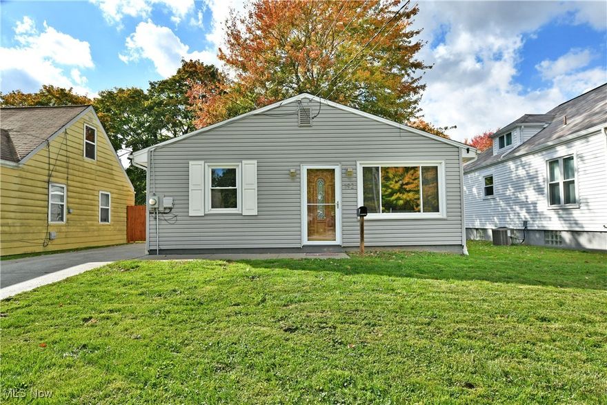 Find the perfect mix of efficiency and style while you explore the move-in-ready living space of this attractive Austintown home! Checking all the right boxes, this residence has everything you need, such as a desirable three-bedroom ranch layout, modern design elements and great use of materials, a relaxing rear patio and a large storage shed. The quiet neighborhood finds you in a peaceful setting as the handsome gray and white exterior treatments make for an instant standout. A decorative front door leads you inside to find a spacious great room layout where recessed lighting joins a large picture window to warm the cherry-colored flooring below. White trim snakes the baseboards and doorways, leading into the nearby kitchen. Here, tiled flooring joins the unique epoxy styled countertops that present a stone textured shoulder. The dark backsplash compliments it perfectly while contrasting the array of cabinets. Down the main hall, laundry and utility services are first found as they accompany closet space. Enjoy the inviting tiled bath and its naturally lit shower next, as it showcases a quaint vanity. The three bedrooms complete the package, each with impressively sized footprints. Call today for more!