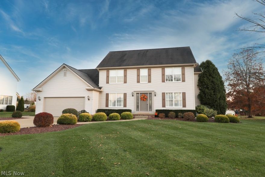 Dreaming and searching for 4 bedrooms, 2 full baths and 3 half baths in your new residence?  Desirable neighborhood, updated kitchen w/pantry open to dinette/family room.  Appliances and granite counters within last 5 years.  Pullout drawers, built in desk, recessed lighting, family room has gas fireplace, wood floors and crown molding in formal dining room, living room & family room.  Large first floor laundry, extra cabinets plus half bath.  2nd floor offers huge 19 x 17  area,plus tray ceiling in master bedroom & master bath w/garden tub & walk in shower, also 13 x 16 walk in closet.  3 additional bedrooms plus 2 more walk in closets & another full bath.  Huge incredibly finished lower level.  L shaped rec room has bamboo flooring & includes pool table and amazing built in ceramic top wet bar w/frig. Water softner included. Walk out sliding door to spectacular paver patio surrounding inground 20 x 40 pool with 14 ft. slide & diving board.  Pool house has half bath, abundant storage & attached pavilion surrounded by vinyl fencing. Large back yard includes an oversized shed.