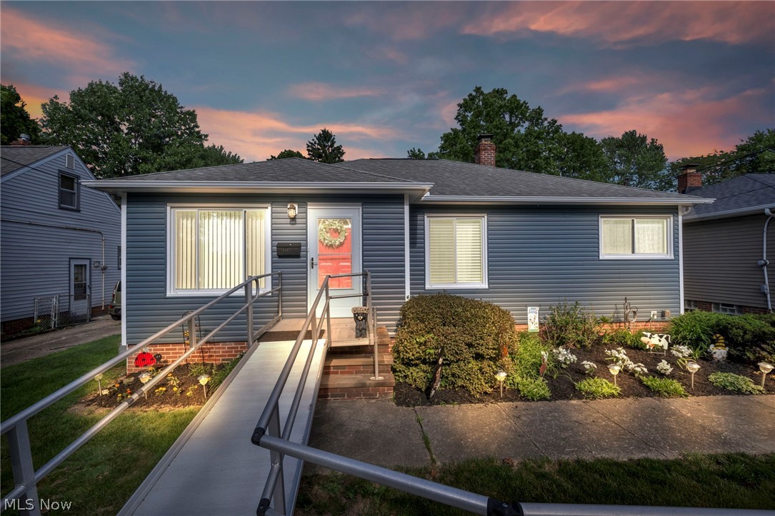 Remarkable property where comfort and style meet! 3-bedroom, 1.5-bath ranch is a testament to thoughtful design & meticulous upkeep. Newly vinyl-sided w/upgraded exterior: dimensional shingles & new gutters, home boasts curb appeal & practicality. The removable wheelchair ramp included. Step into a light-filled, modern interior that promises an open floor plan perfect for today’s lifestyle. Premium hard surface flooring dominates, minimal carpeting for easy maintenance. Kitchen is a cook’s dream, adorned with luxurious Italian granite countertops, custom maple cabinets, & premium appliances. Large windows in the dinette area provide a perfect setting for family gatherings. Living room invites relaxation w/its refinished hardwood floors & decorative cove ceilings, adding a touch of elegance. Pamper yourself in the new custom-tiled bath featuring a convenient new walk-in shower. Home’s partially finished basement w/bath offers endless possibilities, whether you envision a game room, home office, or additional living space. High-efficiency furnace w/central air ensures comfort throughout the seasons, H2O tank installed in 2020 & upgraded electrical box. Outdoor space is equally impressive, featuring a deep, fully fenced backyard perfect for outdoor activities. Covered patio, ideal for entertaining or relaxing. The 2.5-car insulated garage provides ample space for vehicles & storage. No expense has been spared in the care and updating of this home, making it a perfect blend of classic charm and modern amenities.