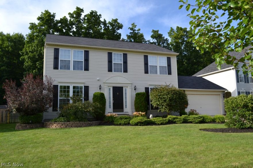 Stunning 4 Br, 2.5 Bath Colonial in beautiful Greentree Village! Open floor plan features a living room with laminate flooring and french doors. Elegant Formal Dining Room with laminate flooring. Fully applianced kitchen with center island opens to the spacious family room. Huge master bedroom w/walk-in closet and attached, full bath. Three additional bedrooms and the main bath complete the second floor. Finished lower level includes a 19 X 23 Rec Room, office and laundry area. Relaxing deck overlooks the private, park-like backyard. Property backs to the Nature Preserve! Fantastic location just minutes from shopping. Quick access to I-480 and the Ohio Turnpike. Well-maintained and immaculate! Hurry...this is the one you have been waiting for!