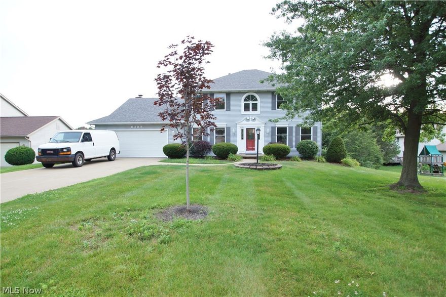 Beautiful 4 bedroom, 3 bath home in Jackson Twp. Neutral decor, 6 panel doors, 8 ft. ceilings. Home features spacious foyer, formal living room, office, formal dining room, great room, first floor half bath,laundry room and family/media/game room. Foyer, kitchen and formal dining room have crown molding.  Foyer has leaded glass door and sidelights, wood flooring and large hall closet. Off the foyer is an office, formal living room and half bath. The kitchen has lots of oak cabinetry, a pantry, ceramic back splash, granite counters, breakfast bar, built-in desk, ceramic flooring and dining area. Range, microwave and dishwasher stay. Great room has wood burning, brick fireplace, built-in oak cabinetry and shelving and wood flooring. Laundry room has ceramic flooring and wall cabinetry for storage. Spacious master bedroom has walk-in closet and master bath. Master bath has double bowl vanity with marble counter, garden tub and stand alone shower. The lower level features a family/game/med