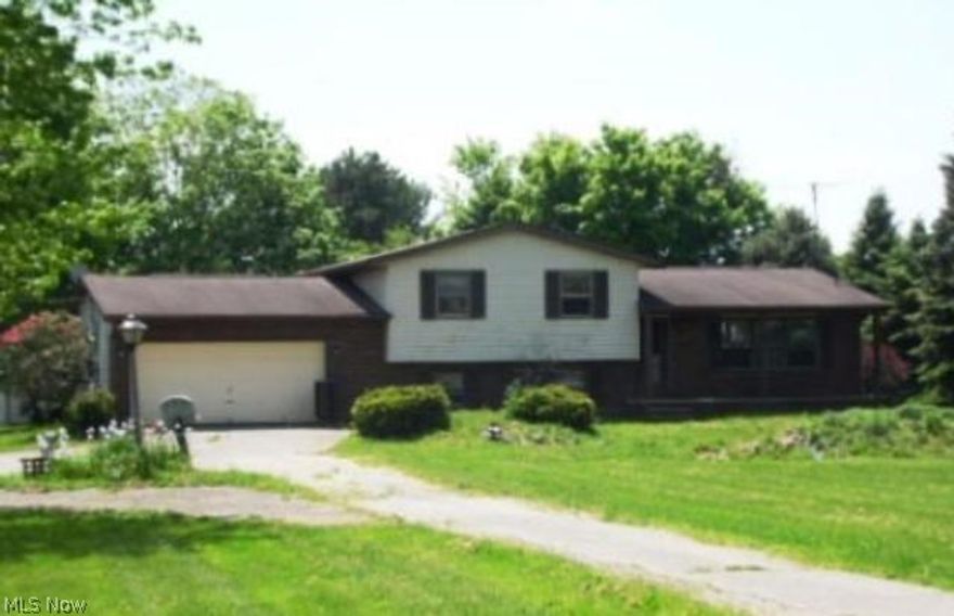 Ready to lay down roots?  This is split level home is a great option.  It offers approximately 1,800 square feet of living space with 3 bedrooms, a partial basement, and lots of potential. With some work this could be a great home. It sits on almost 2 acres of land. REO Property, Property Sold AS-IS W/O Repair, Warranty or Seller Disclosure.  The Listing Broker & Seller make no guarantees as to the accuracy of information herein; Buyer or Buyer’s Agent is responsible for utility activation related to inspections, Water activation not authorized; air pressure test only.