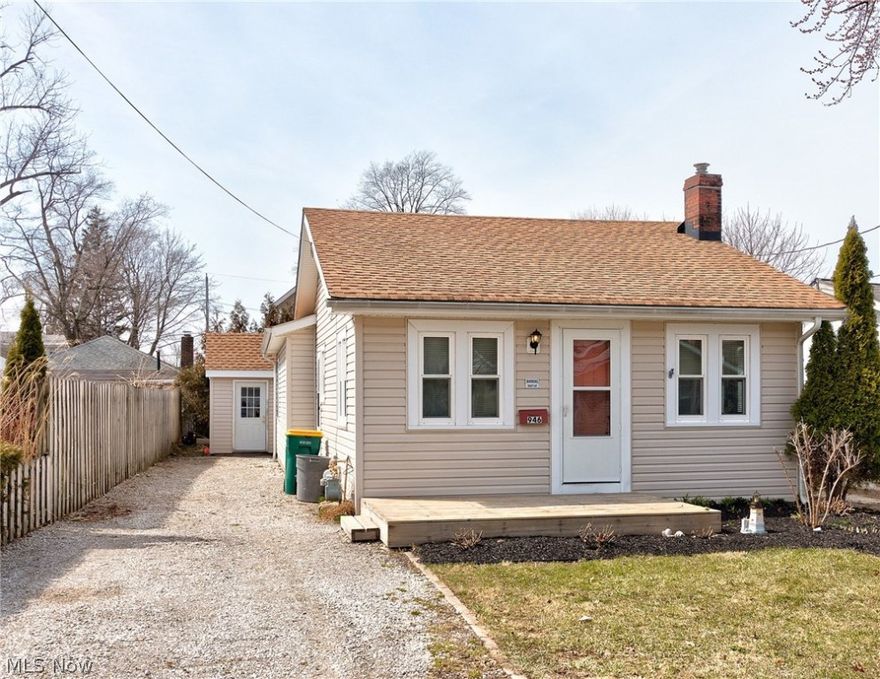 Truly Charming Ranch close to Lake Erie and Osborne Park in Willoughby! 3 bedrooms, 1.50 baths with new carpet and fresh paint throughout. Front yard includes gorgeous front porch and tasteful landscaping. Back yard has fire pit and large deck that is perfect for relaxing or entertaining. All appliances stay.  An absolute must see, wont last long!