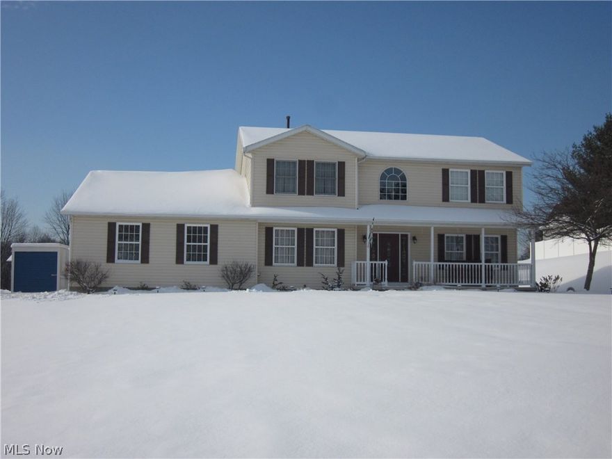 SPACIOUS 2 STORY WITH 2 STORY FOYER &  2600 SQ. FT featuring 4, possible 5 bedrooms (if you use office space as BR).  Open floor plan  - huge kitchen  with lots of cabinets and center island.  Family room with fireplace, 1st floor laundry.  Newer carpet and laminate flooring, newer stainless steel kitchen appliances.  New central air conditioning 2017.   Huge rear deck with awning, above ground swimming pool, privacy fence, concrete driveway 2016.