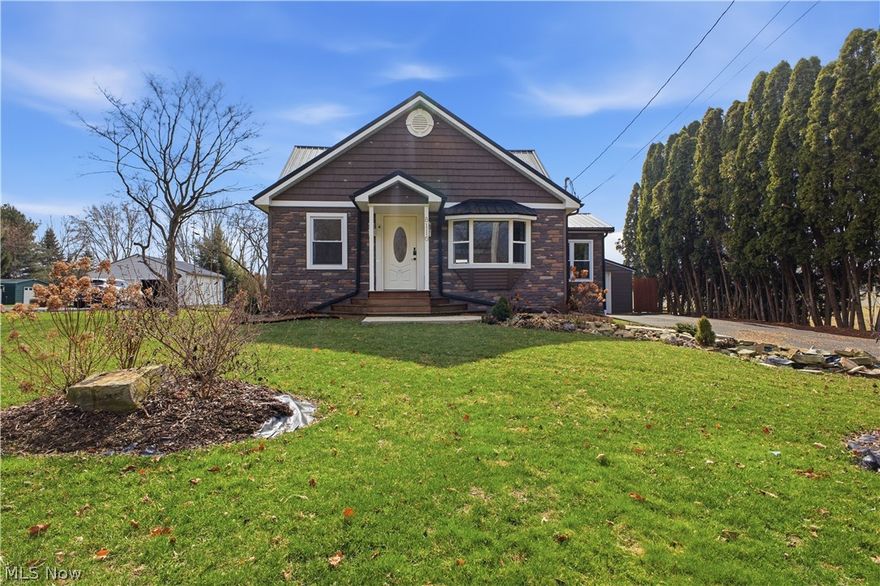 Welcome to the cutest home in Kinsman!  This adorable cape cod has so much to offer and is completely move in ready!  Over the last few years, absolutely everything has been updated, inside and out.  Bright and airy, open concept main floor is the highlight of the home. With flowing laminate flooring through every room and complementary colors throughout, it's easy to imagine yourself living here. One bedroom on the main floor that is connected to a 4th that was converted to a multi-purpose room. This is now used as a walk-in closet, 1/2 bath and stackable laundry area!  How convenient is that!? A full bathroom with a walk-in shower finishes the main level and 2 more bedrooms upstairs. Inside updates include all new flooring, all new lighting, new windows and exterior doors, updated 200-amp electric service and wired for a generator, updated kitchen and appliances (minus a refrigerator) with skylights, updated bathrooms, and the plumbing and water lines that go with these! A new furnace, A/C and hot water tank and a top of the line water conditioning system!  Outside is a space for all to enjoy! From a covered patio that leads to the fenced in 12' x 24' deck and 12' x 18' pool, to the garden area that flourishes in the summer.  Exterior updates are numerous as well, including siding and roofs on house and garage, front and back steps, widened driveway for more parking and a 12' x 24' shed that could be used as more garage space!  This home was updated to be a forever home, done with love and care.  Now you get to enjoy the benefits of that.  Call to see this house today and make it your home by spring.