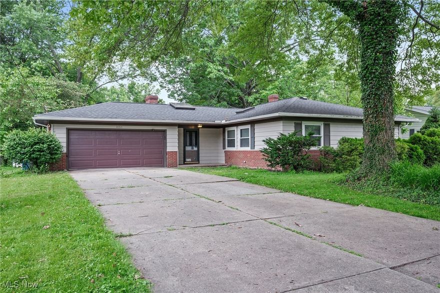 THIS could be THE PLACE!  Welcome home to 28521 Aspen Dr, North Olmsted! This move in ready, desirable ranch home is located in the beautiful, tranquil neighborhood of Olmsted Colony. As you enter, you are greeted by a large living room with tons of natural light, a skylight and a wood burning fireplace. Your 3 main floor bedrooms are conveniently located off of the living room & kitchen. There is a bonus room at the back of the home which takes you to your 2 car attached garage or your fenced in backyard. Your partially finished basement includes another bonus room which could be a 4th bedroom, an office, a play room, etc...the possibilities are yours to discover. All appliances are included with the home. New roof & gutters 2024. Come make 28521 Aspen Dr your forever home!