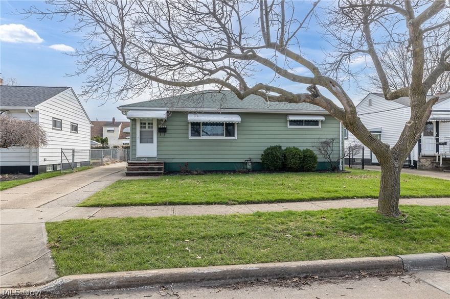 Fresh, clean, and move-in ready, this charming ranch offers easy one-floor living with a bright, welcoming feel throughout. The updated kitchen features crisp cabinetry, generous counter space, and a functional layout that opens nicely into the main living areas, while the refreshed bathroom adds a polished, modern touch. Hardwood flooring in the bedrooms brings warmth and character, and the full basement provides excellent flexibility for storage, hobbies, workout space, or additional living use. Outside, the fenced yard offers room to enjoy the outdoors, and the detached two-car garage adds everyday convenience. Recent improvements include glass block windows (2024), roof (2024), furnace (2024), AC (2025), garage door (2021), fence (2018), a new electric panel (2025), and kitchen and bathroom updates (2025). Conveniently located near shopping, dining, parks, highways, and everyday amenities, this home is ready for its next chapter.