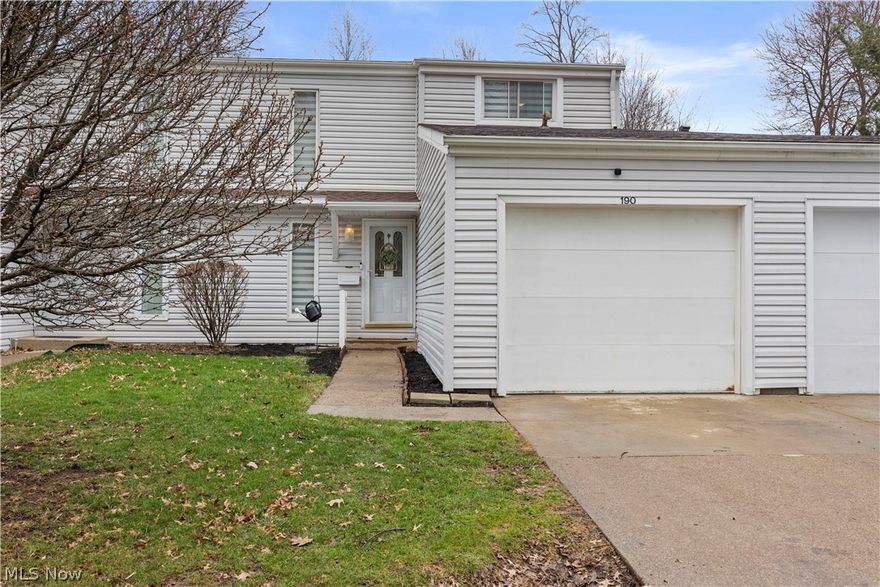 Welcome to 190 Deepwood Drive in the highly sought-after Great Oaks community where demand is high and opportunities are rare! This beautifully updated 3-bedroom, 1.5-bath townhouse offers the perfect blend of style, comfort, and low-maintenance living in one of Wadsworth's most desirable locations. Step inside to a thoughtfully designed open floor plan, lovingly customized to maximize space and functionality. The main level features luxury vinyl plank flooring, creating a seamless and modern feel throughout. Fresh paint and meticulous care make this home truly move-in ready. Upstairs, you'll find three spacious bedrooms with plush new carpeting, providing comfort and warmth in every space. The home offers generous storage throughout, rare for townhouse living. Enjoy your own private, fully fenced patio perfect for relaxing, entertaining, or simply unwinding. An attached one-car garage adds convenience and additional storage. Just steps from the community clubhouse and pool, and surrounded by beautifully lit sidewalks, this neighborhood is ideal for evening strolls and an active lifestyle. With low HOA fees and close proximity to shopping, dining, and everyday conveniences, this location checks every box. Clean, updated, and exceptionally maintained, this is a rare opportunity to own a unique, high-quality townhouse in a thriving area. Simply move in, relax, and enjoy!