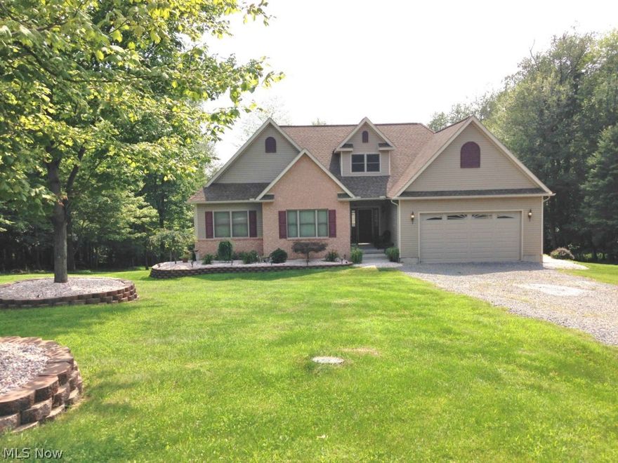 THE SEARCH IS OVER!  Find outstanding features in this beautiful ranch home situated on 1 acre. This 3 bedroom, 2 bath boasts a master BR with built-in fireplace, bath and walk-in closet. Impressive kitchen and captivating great room with tray ceilings and fireplace. Gleaming hardwood flooring throughout, first floor laundry, covered deck and 2 car garage round out this home with so much more to offer!