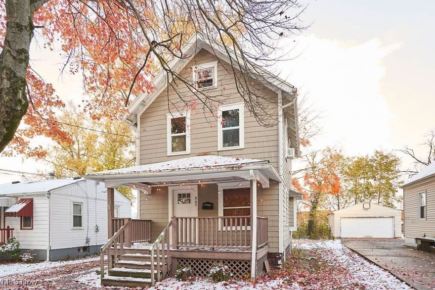 This recently updated, two story Colonial, is located in Akron's Historic,  North Hill neighborhood. Outside is a spacious yard, with a one car garage (new garage door & electric service). Enter this home from the new and covered front porch and step into the living room with updated LVP flooring.The floor plan moves smoothly into the combined dining room/kitchen space. Upstairs you will find two comfortably sized bedrooms with newer carpet. The updated bathroom has new shower and vanity, with laminate flooring. This home offers a finished attic space, that serves as potential Third bedroom, hangout space or home office. The basement has a dedicated laundry area. 
Hurry to make a private showing with your favorite Realtor before this beauty is SOLD!