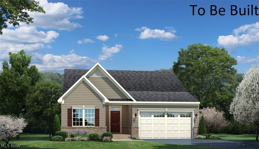 Welcome to our newest community - Hickory Creek!  Spectacular homesites with beautiful wooded views.  This Bramante Ranch single-family home is a magnificently spacious floor plan with a first floor owners suite and another bedroom on the main level and in the basement!.  The beautiful partial brick front welcomes you home as you drive up with wooded views all around you. Enter the foyer, this front wing of the home has a secondary bedroom and full bath, continue through the foyer and pass the private flex room with french doors. keep going!  You will enter the heart of the home.  A huge open gourmet kitchen with a wall oven and large Island with pendant overhead lights that flows into the great room with a cozy fireplace, there is even a dinette area that leads out to covered porch!.  It has an upgraded Design Interior package that includes stainless steel appliances, 42' Espresso cabinets, granite kitchen counter-tops, popular LVP and tile flooring in various rooms throughout the home. Your luxurious main-level owner's suite includes a tray ceiling, a double vanity bath with a ceramic surround tile Roman Shower and a large walk-in closet.  There is a huge finished basement with another bedroom and full bath!  To Be Built. Photos for representation only.