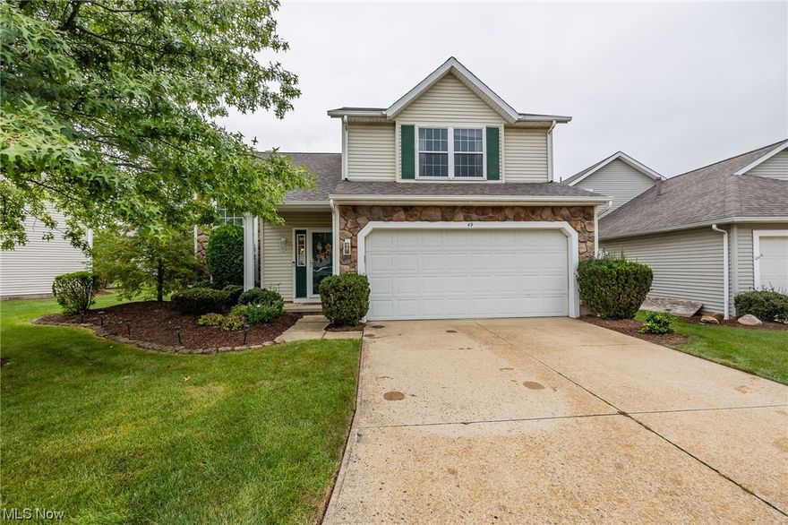 Welcome to your new home, a charming 3-bedroom, 2.5-bathroom gem with an attached two-car garage! As you approach, you'll be greeted by beautifully landscaped surroundings and a covered front porch. Upon entering, the home opens up to a vaulted and spacious living room, creating an inviting atmosphere for gatherings and everyday living. The kitchen boasts ample cabinetry, generous prep area, stainless steel appliances & a dining space. The vaulted family room is a cozy retreat, featuring a charming fireplace that adds warmth and character to the space. From here, you have convenient access to the fenced-in patio, where you can enjoy outdoor activities and entertain with ease. Heading upstairs, you'll discover the vaulted primary suite, a tranquil haven complete with a walk-in closet and an ensuite bathroom, ensuring your comfort and privacy. Two additional sizable bedrooms provide plenty of space for family members or guests, and they share a well-appointed full bathroom. This home is