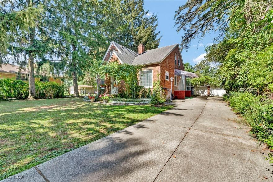 Lovingly cared for by the same family for decades, this charming all-brick Cape Cod blends timeless appeal with solid craftsmanship. Boasting 4 bedrooms and 1.5 baths, this character-filled home sits on a deep, generously sized lot, ideal for gardening, play, or future expansion. Inside, enjoy the warmth of hardwood floors throughout, a cozy wood-burning fireplace, arched room openings, and built-in corner cabinets in the dining room. The partially finished full basement offers valuable additional living space, complete with a huge utility sink for added functionality. A gas stove, all appliances, and remaining furniture will stay with the home, making your move-in seamless. Thoughtful updates include new windows in the living and dining rooms in 2015 for improved energy efficiency. Mature trees, awnings, and a sweetly landscaped façade add to the home's inviting curb appeal. This is a wonderful opportunity to own a well-built house with great potential and room to grow. Don’t miss your chance, schedule your showing today!