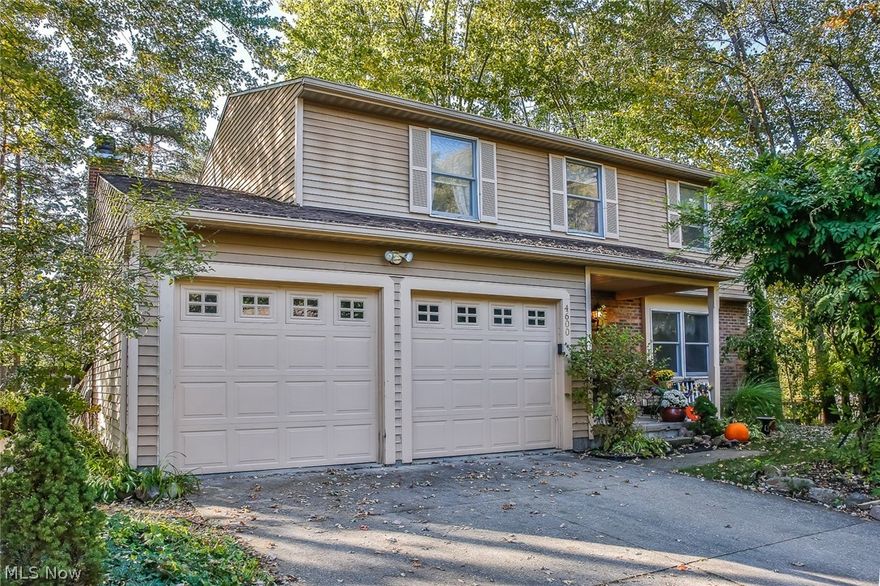 Welcome to 4600 Pine Ridge Dr, Stow, Ohio 44224 in the Wyoga Lake community w/ serene wooded views & landscaped walkways surrounding this colonial in Stow w/ easy access to highways, restaurants, and hike & bike trails. The front porch is welcoming & is a wonderful place for morning coffee or greeting the neighbors. Upon entering, you'll find durable hardwood floors throughout the main level. The kitchen has been nicely updated with cabinets, stainless appliances & corian countertops. Kitchen opens to the family room with a custom-built brick fireplace (with blower) which efficiently & beautifully warms the home on those cold winter days. The back deck is private as it is nestled within the wooded lot. The backyard privacy fence allows for comfortable & secure viewing of little ones as well as pets. The backyard also features a tree fort, sandbox & storage shed. Heading upstairs, you'll find four bedrooms w/ 2 full updated bathrooms. Master bedroom has a walk-in closet & private bathro