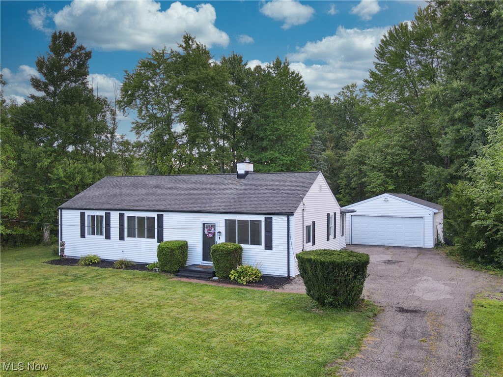 Don't miss this beautifully appointed 3 bedroom Ranch situated on just under an acre in the heart of Solon! With a rare combination of space, updates and location this home is a must see. Step inside to find the spacious Living Room that flows seamlessly into the oversized eat-in kitchen featuring rich dark cabinetry, a separate dining area and sliding glass doors leading to the back deck with gazebo - an entertainers dream! The recently renovated full Bathroom (2019) boasts a new tub/shower surround, updated flooring, and a modern vanity. The adjacent Primary Bedroom is generously sized and provides plenty of space for all of your furnishings, while the two additional bedrooms provide comfortable accommodations for family or guests. The large & unfinished basement offers endless potential - ideal for storage or could easily be finished into additional living space. Other highlights include: a 2-car detached garage, updated siding & gutters (2025), new vinyl windows (2022), new sliding glass doors & storm door (2025), sump pump (2024), plumbing upgrades, and more!
