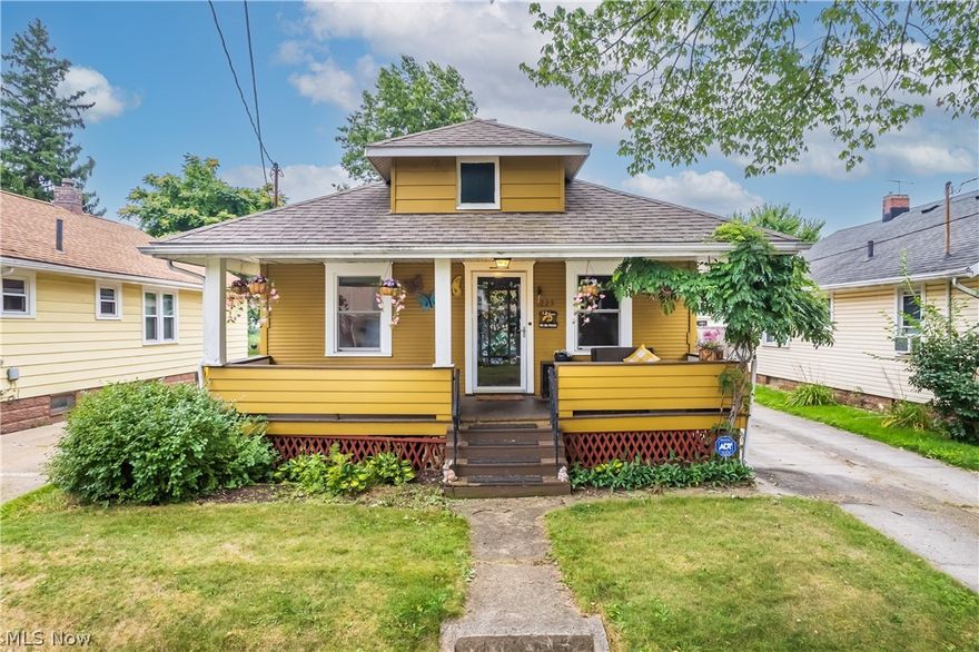 Welcome to 1225 Dietz Avenue, Akron ~ Firestone Park 2 bedroom 1 bath cute home plus 1 car garage and fenced yard! Great covered porch adds to the curb appeal*Wood floors throughout*Kitchen includes 2020 fridge and gas stove*Living room offers gas fireplace*Natural wood trim throughout*First floor bedrooms and bath*Windows new 2021 with transferable warranty*Extra shower in basement*Block windows*Washer and Dryer stay*Central air*Updated light fixtures throughout home*Deck off back with pond*Seller offering home warranty for buyer's peace of mind! Come and check out 1225 Dietz Avenue, Akron today!!