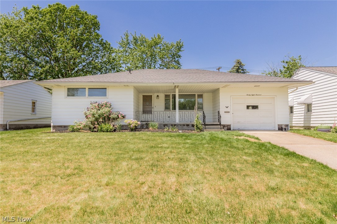 This is a unique and inviting ranch home that offers some key handicap features like wide door to master bath and first floor laundry, not to mention that both bedrooms are on 1st floor. Hardwood flooring, even under carpeting. There are 3 full baths, including a full bath in basement. Spacious Eat-in Kitchen has plenty of cabinet space and all appliances stay, including washer & dryer. The front porch is charming and offers privacy from both sides of property. There's a screened-in & covered patio in charming backyard. The unfinished basement is ready to finish and still offers loads of storage. Roof replaced in 2011, water tank in 2012 & Central air in 2010. This home is offered with a 1 year home warranty with Americas Preferred Home Warranties