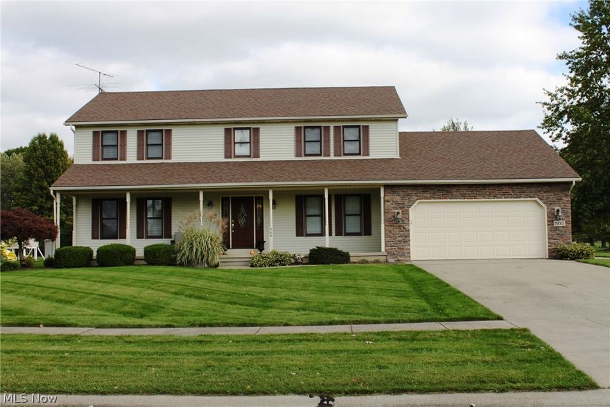 Welcome to this gorgeous colonial which has been appointed beautifully with numerous, current updates of which many can be enjoyed in the kitchen and baths. The home is situated on a large lot that is perfect for those who enjoy entertaining outside. A large patio, brick firepit and above ground pool will bring years of outdoor enjoyment. One of the great features of the spacious living room is the wood burning fireplace with a gas starter. Curl up on the sofa and listen to the crackling fire as you peacefully relax in this comfortable room. The large, eat-in Kitchen is plentiful with cabinets and includes a pantry. Easy care wood-tone laminate flooring, Frigidaire Smudge-Proof (TM) Stainless Steel Appliances, and accent canister lighting all beautify this spacious room. The Formal Dining Room features high end wood-toned laminated flooring. No detail has been spared as all the trim work has been redone to today's modern standards and the windows have been dressed with wide slat blinds! The Master Bedroom with its vaulted ceiling and attached Master Bath with Walk-in-Closet makes for the perfect owners’ retreat! The three remaining bedrooms are nicely sized and have also been recently redone. Rounding out the home is the full finished basement. There is a rec room, separate media area, and half-bath! Finishing out the basement are two storage areas as well! A home warranty is included.