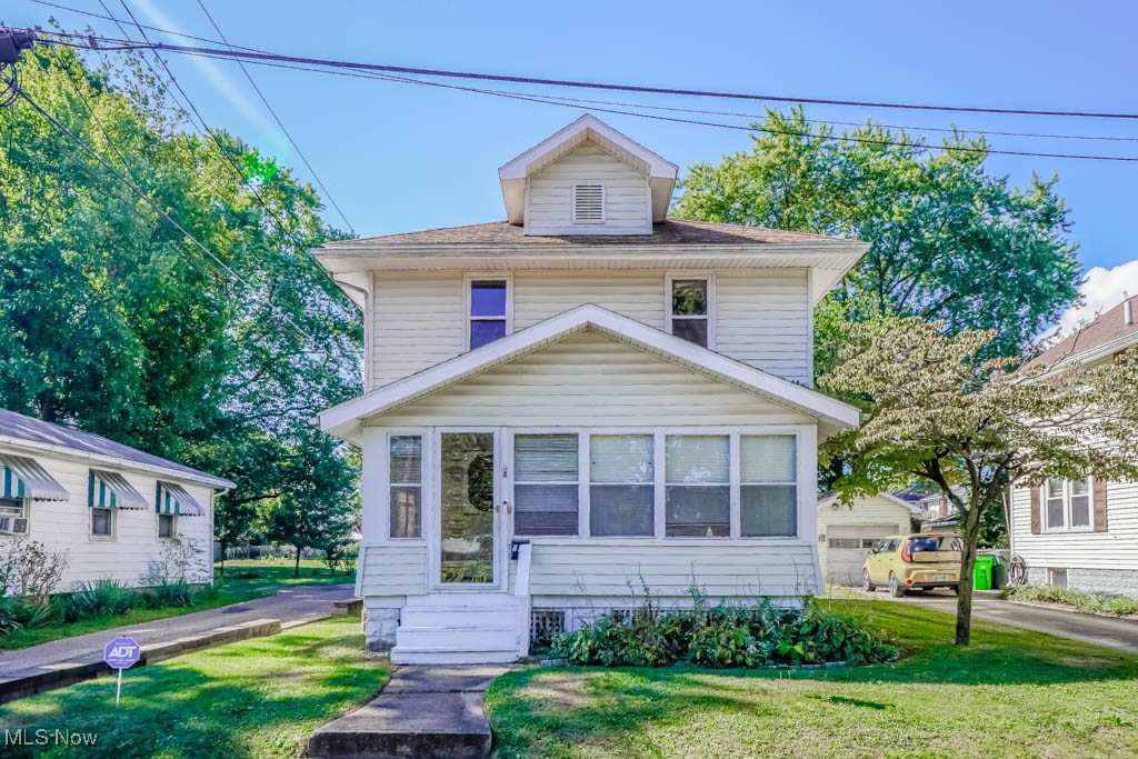Situated in a well-established neighborhood, this 3 bedroom, 1 bath home has been thoughtfully updated while maintaining its original woodwork and character. The enclosed front porch with blinds and a ceiling fan makes a welcoming entry and a comfortable spot to enjoy through three seasons. Inside, the living room features a fireplace/space heater with remote, a TV mount, built-in shelving, and hardwood flooring under the carpet that continues into the dining room.
The remodeled kitchen is fully applianced with a gas range, over-the-range microwave, stainless steel refrigerator, dishwasher, and garbage disposal. A skylight brightens the room, and there’s plenty of cupboard space to keep everything organized. Upstairs, you’ll find three bedrooms and a full bath with a double vanity, tub, and shower.
The basement includes glass block windows and a utility sink, and has been professionally waterproofed with two sump pumps and a transferable warranty. Additional updates include replacement windows, furnace and central air, plumbing and main stack, remodeled bath, newer back door and screen door, garage door and opener, and a brand new hot water tank.
Outdoor highlights include a back deck overlooking the manageable yard and a detached one car garage. With solid bones and numerous updates already in place, this home is ready for its next chapter. Call today to see it for yourself!