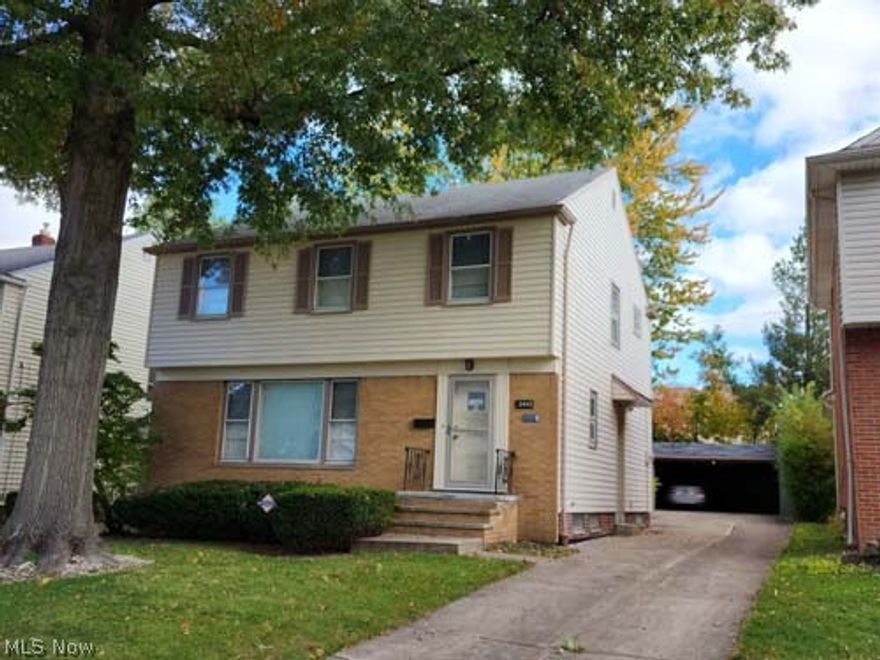 MOVE IN READY, Rare opportunity to own Centrally located 3 bedroom, 2.5 bath in University Heights, less than 1/2 mile to Green Road, many synagogues and John Carroll University. 2443 Elmdale Road, University Heights, OH is a lovingly maintained and updated, Former Builder Model with private en-suite master bathroom. This COLONIAL was built in 1957 and has multiple upgrades, including: Eat-in Kitchen. Private en-suite Master Bath Shower with sliding glass doors. New Carrier HVAC system with Premier One UV Sterilization and Aprilaire humidification in June 2020.New KitchenAid top of the line dishwasher in July 2019.New Samsung French Door refrigerator with ice and water in door in October 2015.House and Garage Exterior Painted May 2019.Front Porch rebuilt in October 2022.Chimney Tuck Pointing November 2020.Bath-fitters new tub and surround with lifetime transferable warranty, Whole house Air Duct Cleaning in October 2021.LVP flooring in downstairs living room, dining room, and den in August 2021.Major appliances staying with house are kitchen refrigerator, dishwasher, stove, washer and dryer.  ALSO - second refrigerator in basement. The finished area of this 2 story home is 1,906 sq.ft. The property sits on a generous lot size of 5,760 sq.ft., providing plenty of outdoor space for activities and entertaining. The home features a classic design with beautiful trees in front and back yard, as well as backyard brick patio that creates a cozy atmosphere, ideal for gatherings with friends and family. The location is ideal, offering a quiet and peaceful setting while still being close to all the amenities and attractions that University Heights and Beachwood have to offer. Don't miss out on this wonderful opportunity to live in this lovely neighborhood. Come see all that this property has to offer and make it your own today!