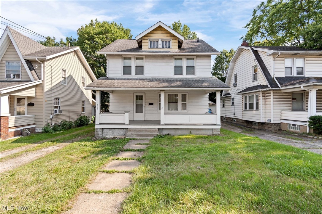 Great opportunity for investors or first-time homeowners! Three bedrooms, one bath colonial home with front covered porch. Living room with built ins and fireplace, dining room, and all white kitchen. Three bedrooms and full bathroom upstairs. Full unfinished basement with laundry area, plenty of storage space, etc. Detached garage. Current rent is $1,100 MTM.