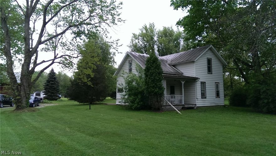 Country home nestled on 3.5+ scenic acres! A diamond in the rough w/ loads of potential looking for your person touches. The first floor offers 9ft ceilings, formal living & dining rooms, kitchen equipped w/ stove, refrigerator & pantry, a full bathroom & laundry room w/ plenty of extra storage space. Upstairs there are 2 generously sized bedrooms. Stunning property, covered porch, patio, barn and outside entry to basement. Some newer window & new hot water tank. Conveniently located just minutes from town, highways, schools & hospitals!