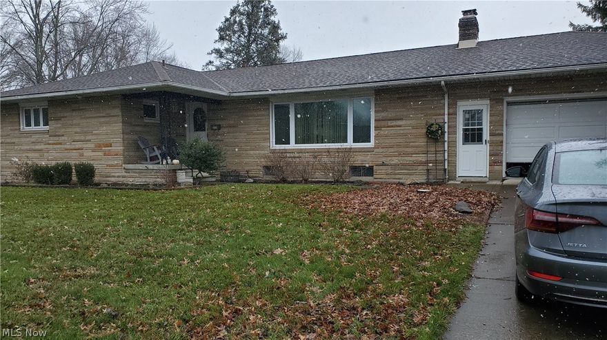 Sprawling ranch in a great neighborhood features three bedrooms, two full baths, walk-in tub, spacious rooms, full basement, and fenced yard. The living room includes gas fireplace and built-in bookshelves. Full unfinished basement access is located in the garage and could be finished for additional living space or endless possibilities! Improvements include windows 2003, kitchen 2006, bathrooms 2010, roof 2012, furnace and electrical 2018. This is your place to call home!