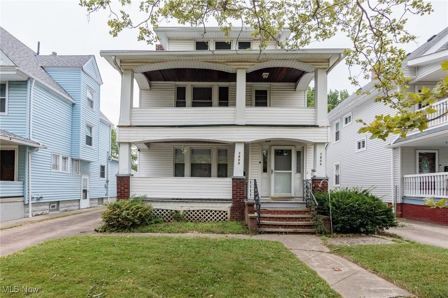 Welcome to this charming duplex in Prime Lakewood Location - Upper Unit is move-in or rent ready. This well-maintained property is brimming with timeless character boasting modern updates and is located on a quiet tree lined streets in one of Lakewood's most desirable locations. The lower unit is currently occupied by a long-term tenant, providing immediate rental income of $1,500/month. The upper unit is vacant and rent ready for the savvy investor or move-in ready for those looking to owner occupy. Each unit, featuring spacious rooms, fresh paint (upper unit), and beautiful hardwood floors throughout. With two bedrooms (upper unit) and three bedrooms (lower unit), a full bath, a large living room, and dining room with built-ins, this house offers all the charm of a vintage home with the convenience of modern living. Each unit includes separate entrances, utilities, and access to a shared basement with washer/dryer and ample storage. A large front porch and backyard offer inviting outdoor spaces, while off-street parking adds additional convenience. The unfinished third floor, offering incredible potential for added cash flow and/or an expanded upper unit to a two-story suite. Fantastic location just minutes from Birdtown, downtown Lakewood, parks, shopping, dining, and quick access to I-90. Great opportunity to own in one of Northeast Ohio’s most desirable markets!