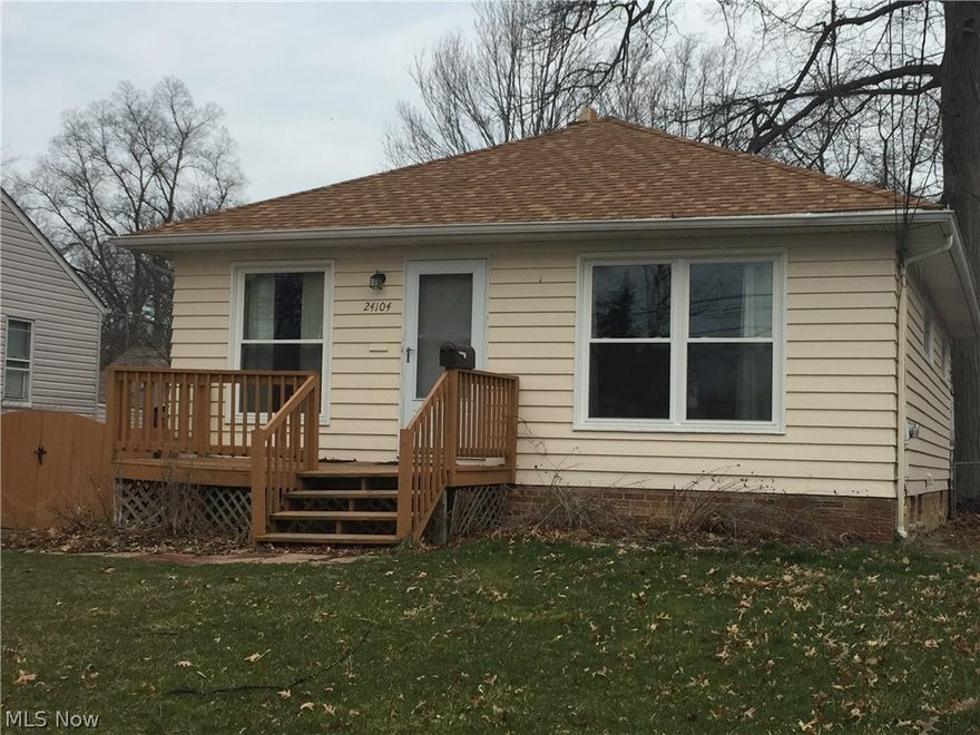 Great buy in Bay Village! Lovely Ranch home has 2/3 bedrooms and two full baths! Neutral kitchen features ceramic tile flooring and eat-in area. Living room opens to kitchen and eat-in space/ dining room for nice open floor plan. Two bedrooms and possible third on the first floor, along with full bath. Basement is finished and is complete with recreation room, second full bath, and laundry area with extra storage. The back yard is fully fenced, nice deck and patio for extra outdoor relaxation space, 2 car detached garage, newer hot water tank, newer roof...this one is a must see! Call today for your private showing!