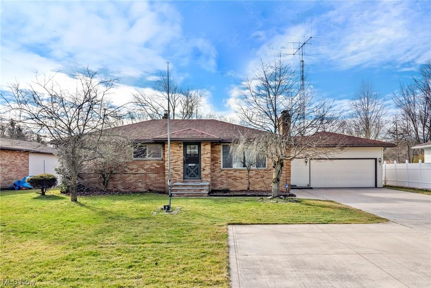 Tucked away on W Sprague Rd, this charming all brick ranch home is perfectly placed on a lush 1.84 acre lot with a wonderful 400 SF outbuilding, above ground pool, and plenty of room to grow and explore. Original hardwood floors greet you as you enter into the main living space. Stay cozy in front of the original stone gas fireplace with views to the front yard. Enjoy seamless flow from the open front facing living room to the formal dining area and spacious kitchen. This eat-in kitchen boasts ample wood cabinetry, counter space, all appliances, tile flooring for easy cleanups, and sliding glass doors to your lovely back deck. All 3 bedrooms, including the master, are equally sizable with easy access to the full bathroom. Convenient half bath completes the first floor. Off the kitchen are a set of stairs that lead you to the 1,155 SF basement with plenty of room to spread out and relax. This full sized lower level features a wood burning fireplace in the recreation room, and built-in dry bar and fridge, perfect for hosting family and friends. Other features include an attached 2-car garage with double doors that open up to the backyard, wide driveway for ample parking, whole house generator, and prime location. Convenience is key with easy one floor living. Don’t miss out and schedule your private showing today!
