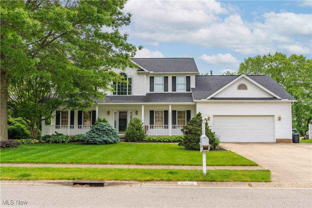 Welcome to this beautiful colonial in the Shepherd’s Gate neighborhood. This home offers a great layout with a bedroom and full bathroom on the main level. Upstairs, you’ll find three more bedrooms, including a large master suite with a walk-in closet and a beautiful bath featuring a soaking tub, separate shower, and double vanity. The main level has an open floor plan with a cozy gas fireplace, a convenient laundry room, and a well-appointed kitchen that includes a gas double oven by KitchenAid. A reverse osmosis filtration system, water softener, and all appliances are included. Downstairs, the finished basement adds an additional 1,185 square feet of living space, plus tons of extra room for storage. Outside, enjoy a peaceful backyard with mature trees and a redwood-style pergola covering the deck, ideal for relaxing or hosting. The home also features a beautiful full front porch and additional parking space on the driveway. It’s solid, well-maintained, and just waiting for your personal touch to make it your own.