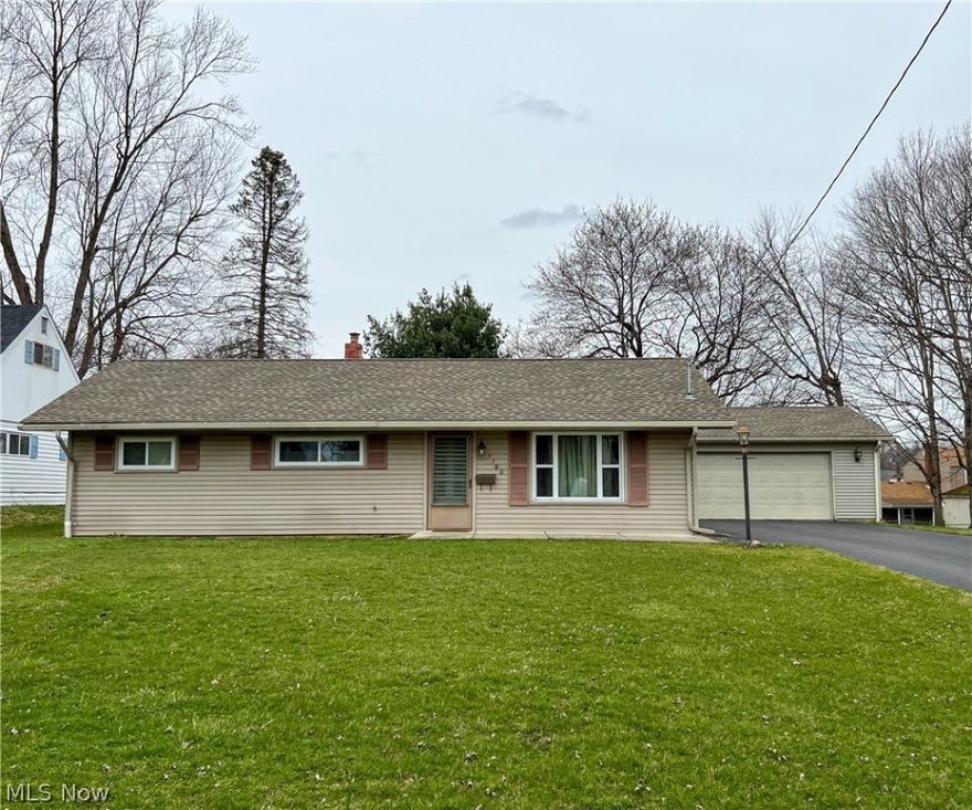 Excellent 3bed, 1 bath ranch in Poland Schools and ready for immediate occupancy! The kitchen has newer laminate floors and includes the stove, refrigerator, dishwasher, and built-in microwave. Plenty of extra storage in the full sized 2.5 car garage attached by a breezeway. Enjoy first floor laundry with the washer and dryer that stay. Brand new architectural shingled roof replaced in 2015. Energy efficient vinyl vertical sliding windows new in 2016. Provided with a 1 year Home Warranty for additional coverage.