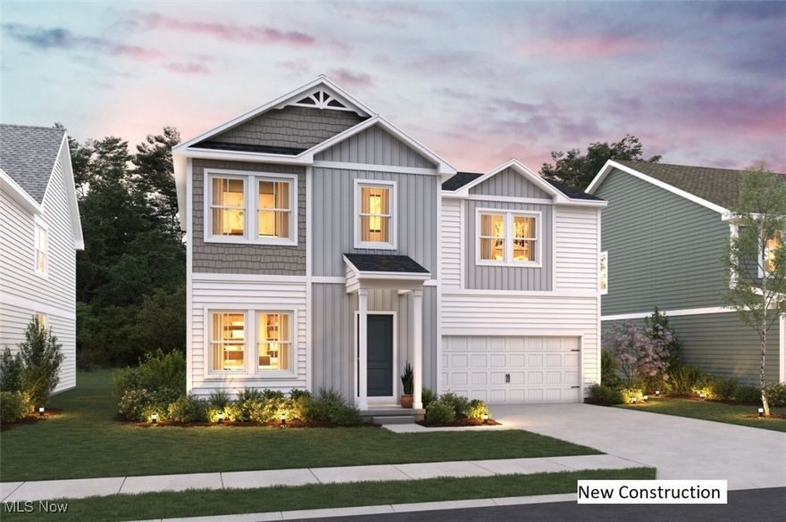 Welcome home to Harvest Meadows in Elyria. This Forsythia is under construction now with estimated completion date of September 2025. The exterior is elevation DAF which has carriage-style garage doors, decorative peaks, and boasts both vertical, and shake accent siding. This home offers 4 beds, 3.5 baths, 9’ ceilings on the first floor and an open floor plan. Kitchen comes with all stainless-steel appliances, stunning white quartz countertops and island with seating for casual dining, beautiful white 42” cabinetry with black hardware, and a spacious pantry. This home comes with a finished basement, offers our Farmhouse designer curated look and has Luxury Vinyl Plank flooring in bathrooms and common areas. The owner’s suite has a large walk-in closet and a private spa bath, a dual sink vanity with quartz countertop, and a walk-in shower. Enjoy the convenience of a second-floor laundry room with washer and dryer included! The home comes with lots of natural light as well as recessed lighting throughout. Harvest Meadows offers affordable new construction single-family homes near Midview schools, with easy access to Lorain, Avon, and Route 20, which on the eastern side continues to Route 10/I-480. You don’t need to look any further for your dream home! Warranty included. We offer financing and special incentives. Call today before this beautiful home is sold!