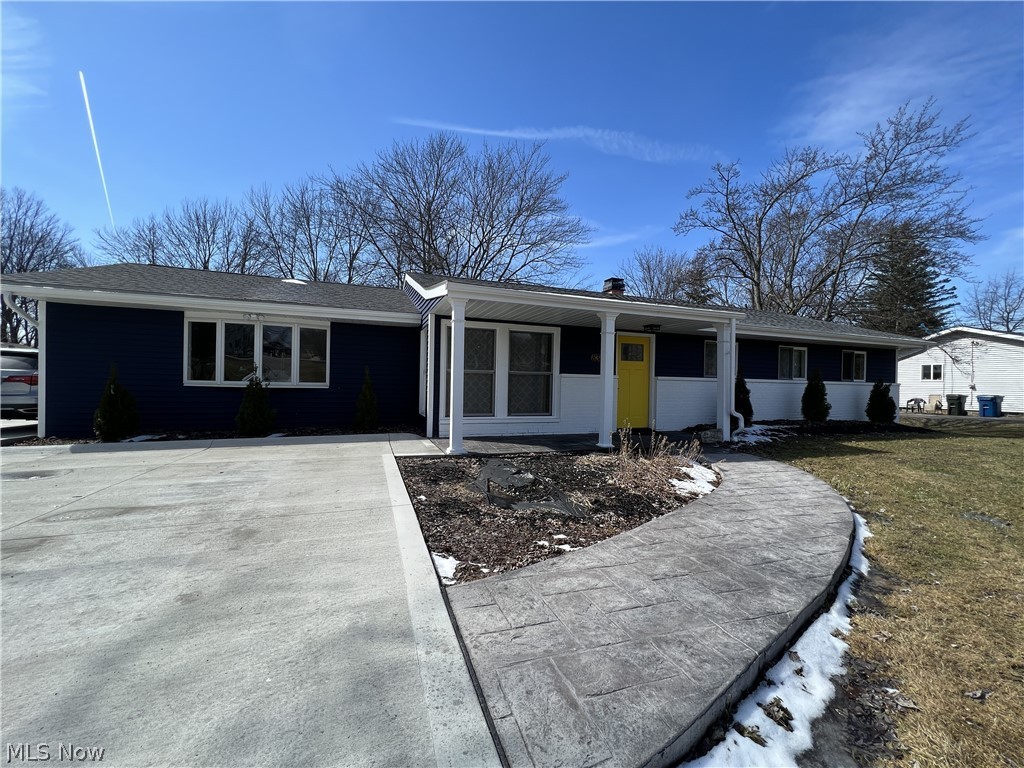 Welcome home to 8388 Valley View Rd in desirable Macedonia! This home is single-floor living at its finest, offering high quality amenities throughout - all situated on a peaceful, nearly half acre, lot. You'll find that every room is full of natural light and provides so much usable space! Cooking will be so enjoyable in your HUGE kitchen, full of endless cabinet space and a new refrigerator and range! The Master Bedroom is conveniently located off of a hallway of the kitchen, providing views of your center patio and sprawling backyard! Also located in the Master are two sizeable closets and a half bath! Three well appointed bedrooms are located at the other 'wing' of the home. No basement, no problem! Your garage is not only 3-car but has a large storage area within, located conveniently off of the laundry/mud room! Enjoy warm evenings or Sunday brunch on the rear patio which overlooks the serene and sizeable backyard. The new owners have installed a 50yard concrete driveway, stamped