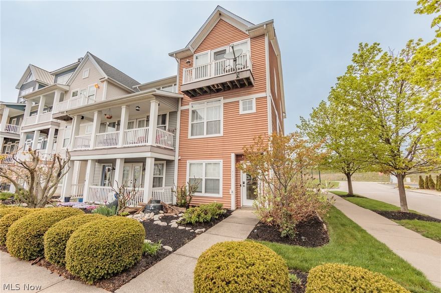 Fantastic end-unit townhouse in HarborWalk offering amazing views of the Black River and access to Lake Erie.  This single family townhouse offers 3 levels of living and entertaining.  Enter the 1st level recreation room through the front door or the attached 1 car garage.  The 2nd floor has an eat in kitchen, cozy family room with a gas fireplace and access to an outdoor balcony.  The 3rd floor has both bedrooms and the full bath along with another deck to enjoy the views.  The resort-like fell of HarborWalk is truly a hidden gem of NE Ohio, located central to Cleveland & Sandusky. Enjoy incredible local amenities built inside the community like an in-ground pool and event space.  The Shipyards Restaurant, Monkey Island Coffee Shop, and the Spitzer Marina on the Black River are right out your front door.