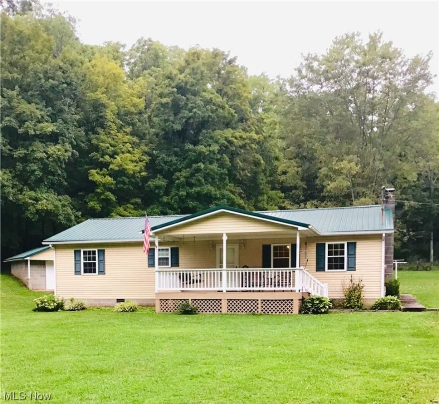Come surround yourself with rural beauty in this move in ready creak side home. Explore all potential opportunity's of homesteading; gardening, chickens, pigs, horses and more in this Ranch style home on 3.25 acres. Home features a detached cellar that would be perfect for the avid canner. If farming is not for you just sit back and enjoy the beautiful surrounding on the large front porch or creek side. Very clean and well maintained stick built home. Home features large eat in kitchen that leads on to a large back porch overlooking a extra large level back yard. Amish made vanities in both bathrooms. A new bridge was built in 2022 with steel I-beams and concrete. Property offers 2 water wells.