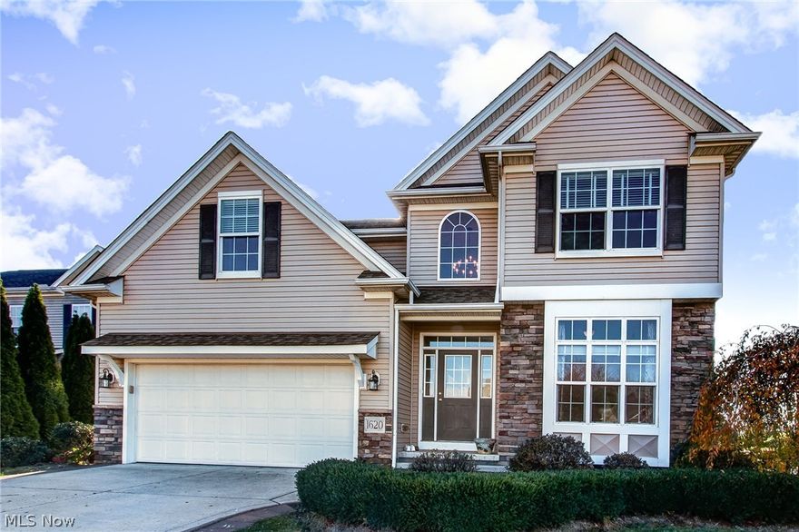 A classy way to start.  You’ll fall in love with this spacious 4 bedroom 2.5 bath Colonial in the Lake Erie Shores Subdivision.  Larger than most, this home boasts over 2,700 square feet.  The two story foyer features hardwood flooring and is surrounded by wainscoting – making for quite a grand entrance.  Formal dining room with tray ceiling.  Open kitchen with new Thomasville antique white cabinets, living room with gas fireplace w mantel – featuring dental crown molding.  Escape upstairs to all four bedrooms.  Master suite with walk-in closets and full master bath with double sinks, stand up shower, glass block window and a Jacuzzi tub.   Bedroom 4 has hardwood floors.   Enjoy the convenience of the second floor laundry room with built in cabinets, sink & extra countertop space. Full, partially finished basement w/rec room.
Private beach access, playground & pavilion. A great place to call home.