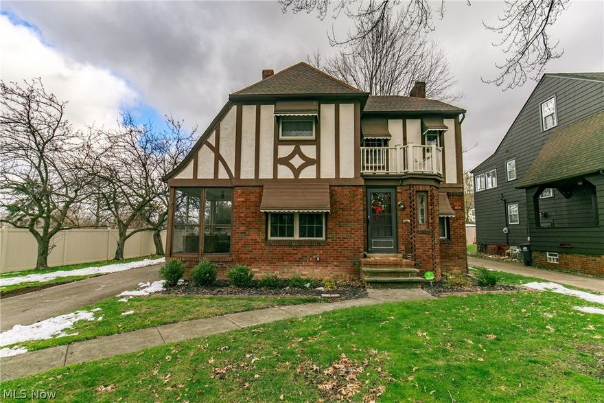 Elegant Tudor Colonial*Front Elevation Accented w/Decorative Balcony*4 Bedroom 1.5 Baths*25 x 13 Living Room w/Wood Burning Fireplace*Dining Room w/Built-in & Access to Screened Porch w/Newer Floor Covering/2017*Ceramic Foyer*Living & Dining Rooms w/Newer Luxury Laminate Flooring/2018*Cherry Kitchen w/Stainless Double Bowl Sink, Stainless Appliances that STAY, Recessed Lighting & Ceramic Flooring installed on the diagonal*Eat-In Kit Dinette*Coveted Updated Main Level 1/2 Bath*Whole House Windows/10 yrs. Young*Newer Plantation Style Blinds/2018-2019*Wrought Iron Hand Rails & Wood Stairs to Upper Level leads you to all 3 Bedrooms w/Ceiling Fans & Hardwood Floors*Doors on 2nd Level w/Crystal Knobs*2 Hall Closets on 2nd Level*Full Hall Bath, Newly Tiled Tub Walls/2018, Newer Cab, Vanity & Ceramic Flooring*2nd Level w/Bonus Room used as a Workout Room~Drenched in Daylight with Large Corner Windows*Finished 3rd Level used as 4th Bedroom*Basement Partially finished, Glass Block Windows, 2 add