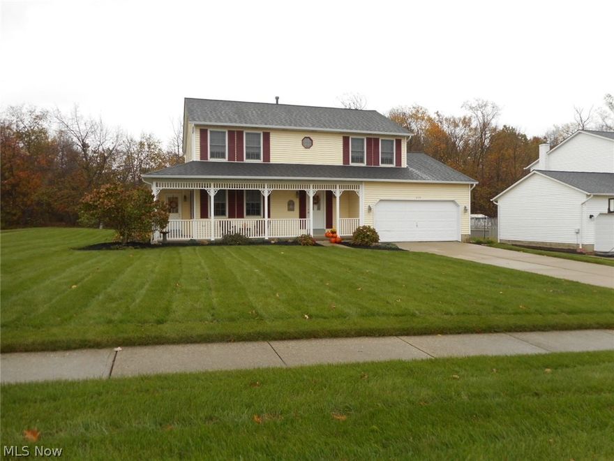 Stunning 4 bedroom Colonial with a wrap around porch on a very private wooded lot*Well maintained home*Eat in kitchen w/hardwood flooring and Granite counter tops*All kitchen appliances are included*Step down Family Room with Brick fireplace with blower to circulate heat throughout the room*Gas heat and Central Air (2010)*Loads of closets and storage areas*Formal Living Room*Formal Dining Room has a  Bay window and  access to the wrap around porch*This home has many updates which included the following items: All windows  and doors replaced with Renewal by Andersen (98)*New Screens in windows & doors with Renewal by Andersen (16)*Roof 2nd layer (04)*Kitchen Updated (09)*Baths updated (14)*All window treatments are included*Two car attached garage*Gas house generator included*Large basement plumbed for half bath*Two tier paver patio*This house must be seen to be appreciated*Priced to sell*Call today for your private showing*