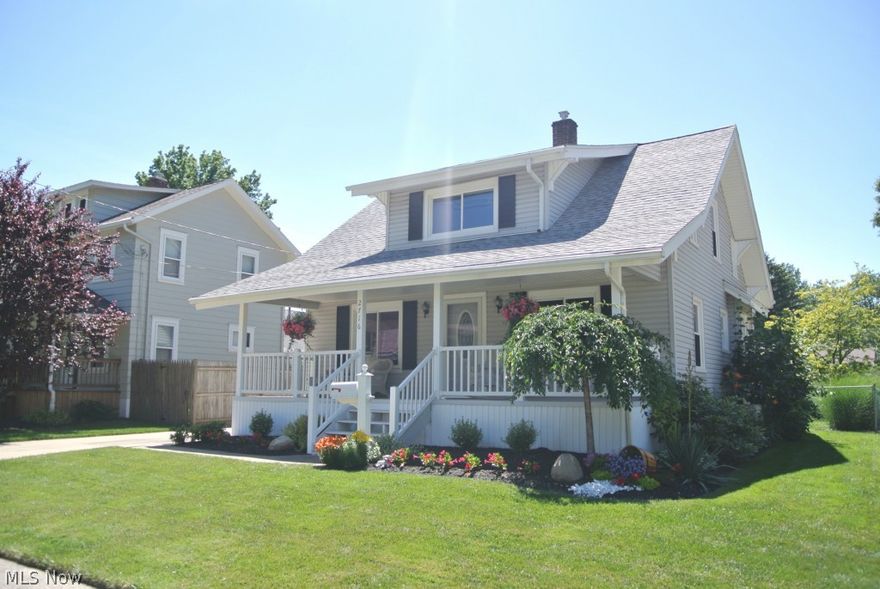 A true treasure!  Just move-in and enjoy! Gorgeous updated kitchen with beautiful ceramic flooring and counter tops and back splash!  Fully appliance kitchen wit pendant lights. 3 brs, 2 full baths!  You will love the 2nd floor bathroom, top notch ceramic floors, shower surround and sink.  Walk-in closet!  1st floor office, inviting front porch and covered brick patio.  2 car garage, updates; siding, windows, roof(overlay), 2 car garage, driveway, front porch(has Brock flooring), plus beautifully landscaped and fully fenced yard.  Blown insulation in attic.  True green services paid through 2014.