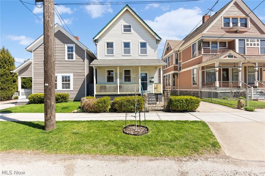 Close to Downtown CLE and located between Ohio City’s W25th St and the Gordon Square Arts District.  Also near the Metro Parks trails connecting to Edgewater Beach and Park.  A great location and a home with many updates and recent remodels!  New kitchen with upgraded finishes including a marble island with bar seating.  The Kitchen is open to space for casual seating or a dining table and there’s still room on the first floor for a living room/ dining room and even a bedroom or office.  Original wood floors were refinished for added character; the original fireplace centers the front room (currently decorative). The first floor also offers a new full bathroom, as well.  Upstairs find two additional bedrooms, a second full bath and a spare room which can serve as a walk-in-closet.  There’s a full, walk-up attic and full basement with laundry.  Out back enjoy a private yard and detached two car garage.  This home is a blend of modern, eclectic, and original features that pair beautifully together; a great value, move-in ready and comes with home warranty and all appliances.  2.0 miles to downtown CLE and sports/event venues.  3.0 miles to CLE Theater District.  1.5 miles to Edgewater Park & Beach,  1.0 mile to W 25th St (including the West Side Market).  .02 miles to Gordon Square Art District for shopping, dining, entertainment and fun to do, see and experience.  You will love this location!  #LIVEhereLOVEhere