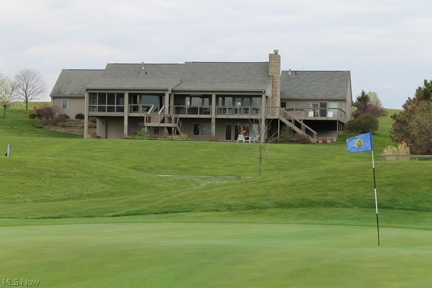 1429 Greenbrier Drive. One of the best golf views in the county, located on #11 Green and #5 Tee at the gorgeous Mount Vernon Country Club Golf Course. This 4 Bedroom, 3 Full Bath, contemporary stone & cedar ranch has lots of glass up and down, decks, patio and screened porch with breathtaking golf views from nearly every area of this home. You’ll marvel at the Great Room with fireplace and lots of daylight, which flows into the dining room with expansive window seat. The huge kitchen has cherry cabinets, solid surface counters, lovely granite island, Sub Zero Refrigerator, wine fridge, veggie sink, and of course, more views of golf. The master suite walks out to the deck, has walk-in closet and large bath with double vanity and low step shower with seat. Convenient main level laundry, another bedroom and bath and screened in porch complete the first floor. More bedrooms, full bath, family room with walkout to patio, safe room and workshop area in lower level.
