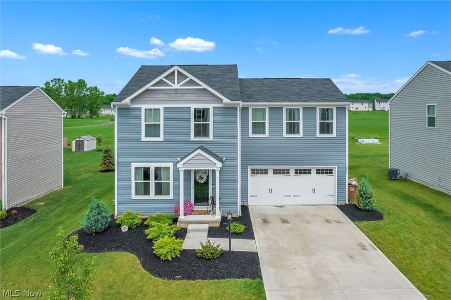 Here is your chance to own a beautiful 2018 build in the highly sought after Westfield Lakes community. This meticulously maintained colonial offers an open concept main level floor plan with eat up kitchen island and ship lap feature wall with electric fireplace. The main floor also offers a half bath and sliding glass doors leading to a newly installed stamped concrete patio where you'll enjoy many summer nights entertaining family and friends. The second floor offers a spacious primary bedroom with with private full bath and walk in closet. You're sure to appreciate the convenience of the second floor laundry room and second full bathroom to accompany three additional bedrooms upstairs. Don't forget to work your way down into the basement where you will find a partially finished Recreation/Family room boasting newly installed LVP flooring, custom feature wall, and already roughed in for you to create your own bathroom if you wish. Home Warranty included! 

Conveniently located, We